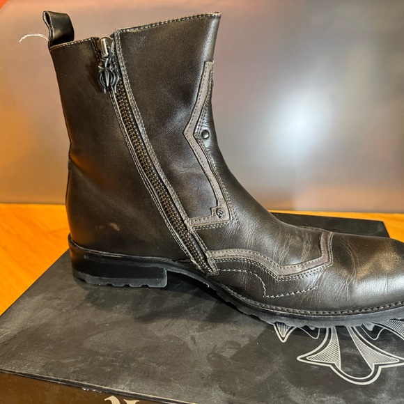 Mark Nason 71788 Men's size 10 (11) Brown Black leather Zip Lounge Ankle Boots - Picture 3 of 6